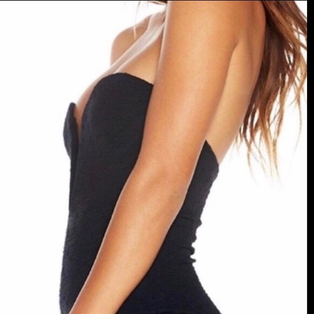 NWT ASOS BOOHOO SEXY BLACK BODYSUIT COSPLAY PLUNGE NECK BODYCON COSTUME 6 US S - Picture 4 of 14